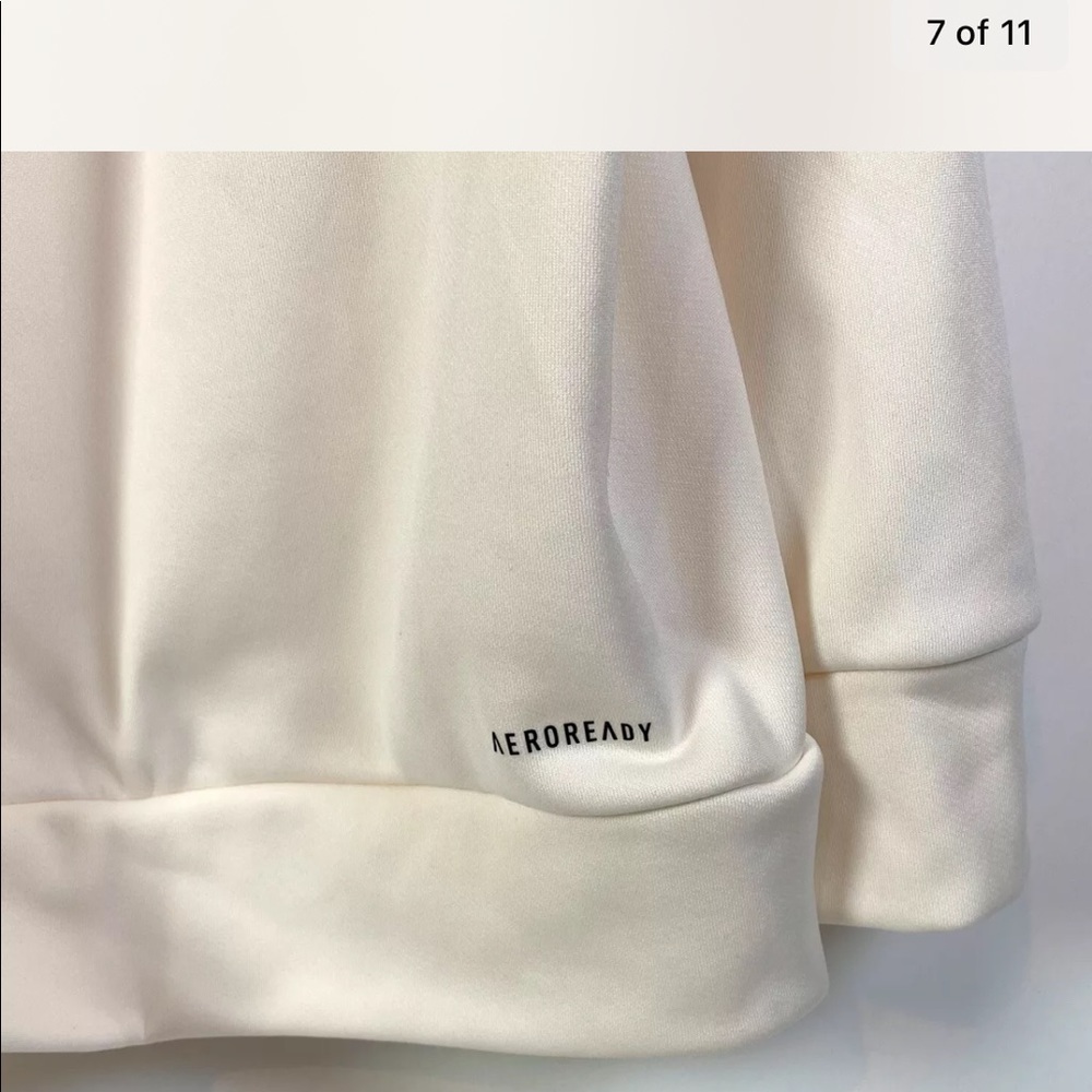 ✅Adidas Men's Game & Go Pullover Hoodie In Chalk White Size 2XL NWT Long Sleeves - Picture 6 of 11